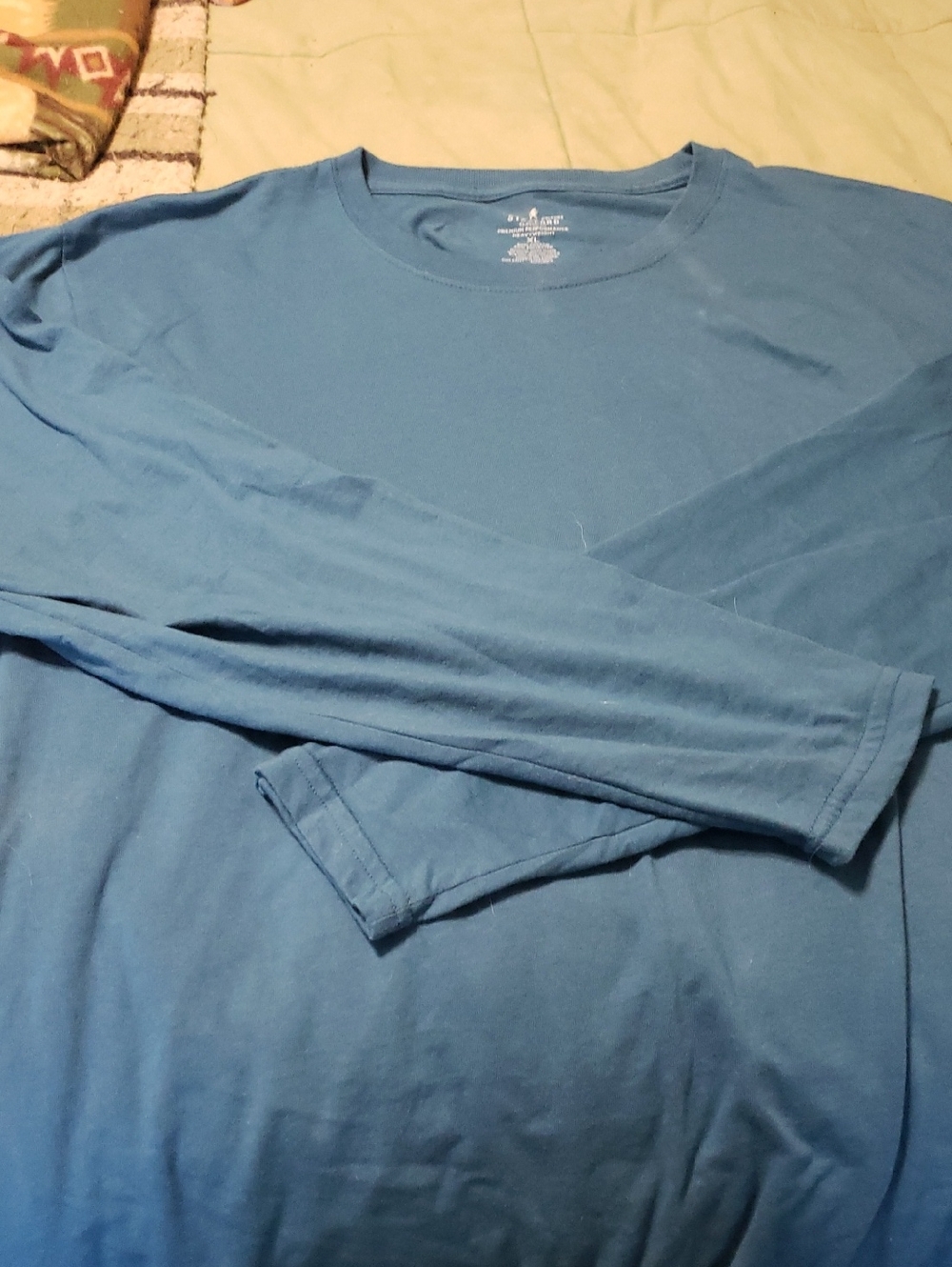 Stafford Blue Long Sleeve Crewneck Shirt